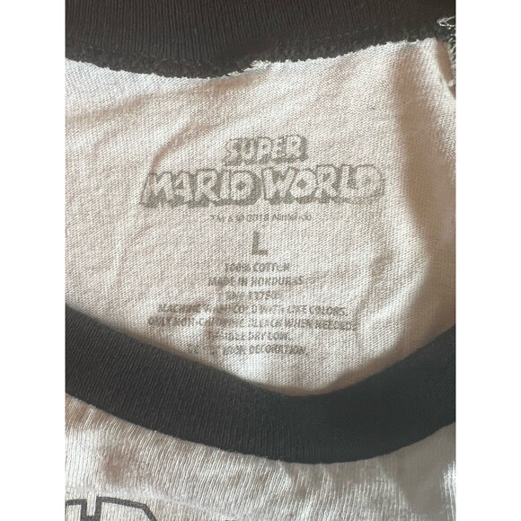 SUPER MARIO WORLD T-Shirt Nintendo Raglan 3/4” Sleeve Retro Yoshi Unisex Large - Picture 3 of 4